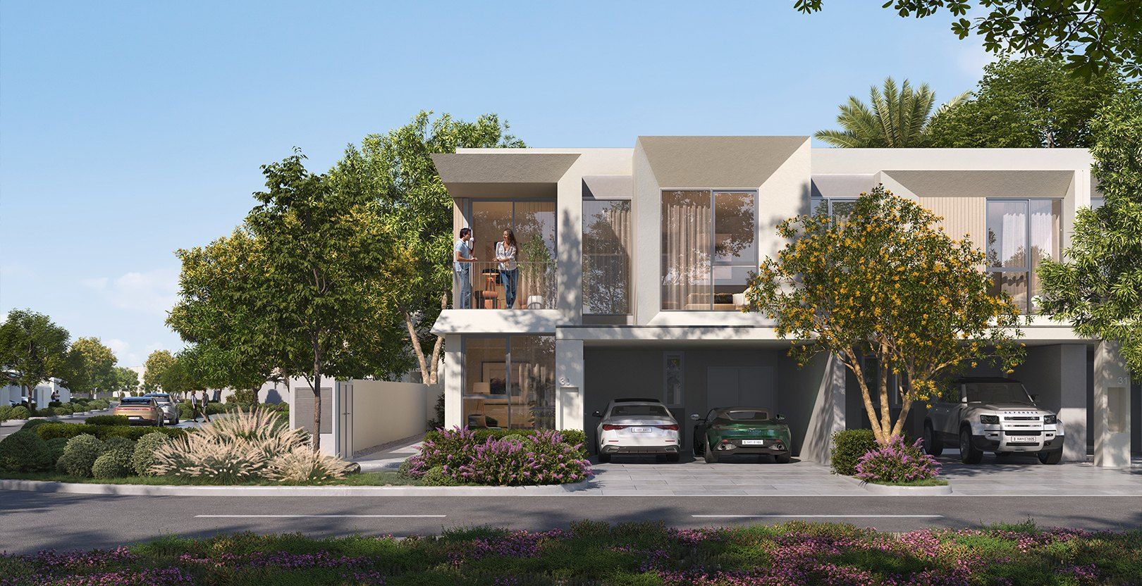 Townhouses with double carports