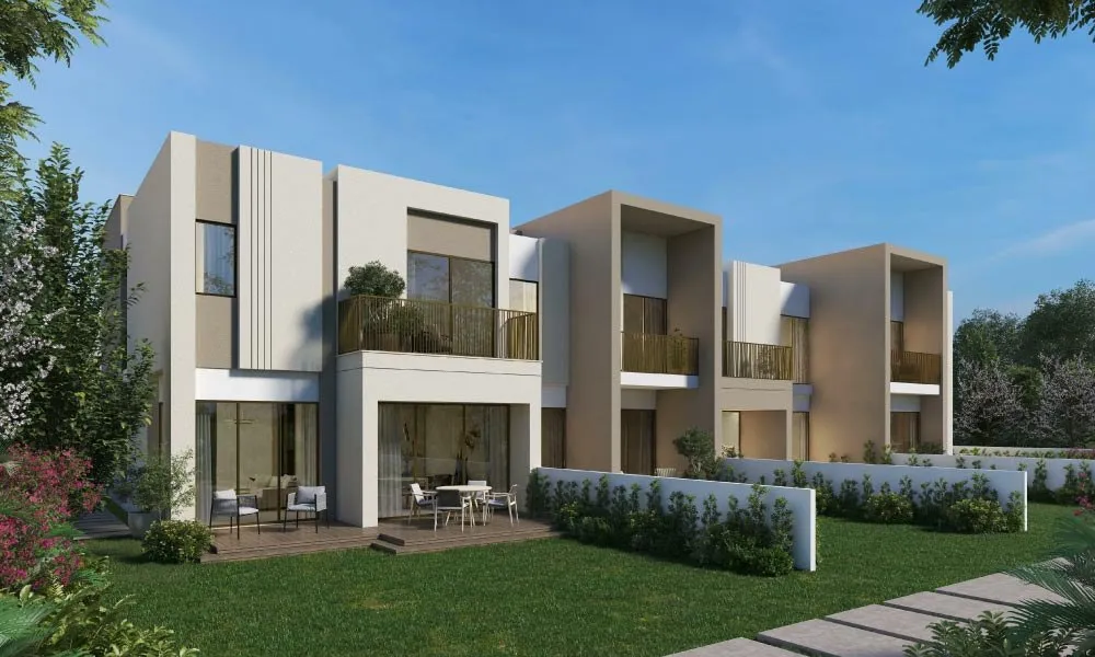 Townhouses with back gardens